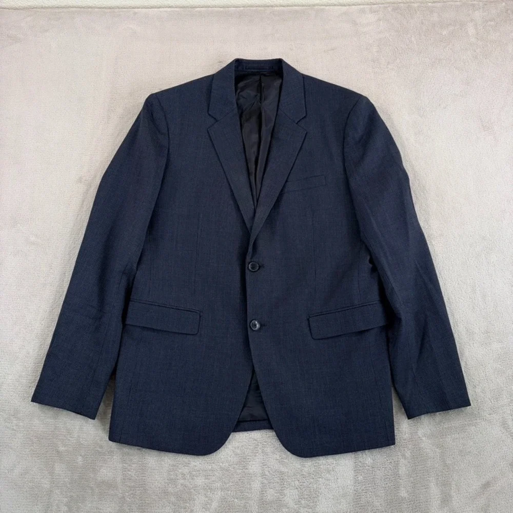 Theory Xylo Dawille Sport Coat Blazer Jacket in Blue Houndstooth Men 42R